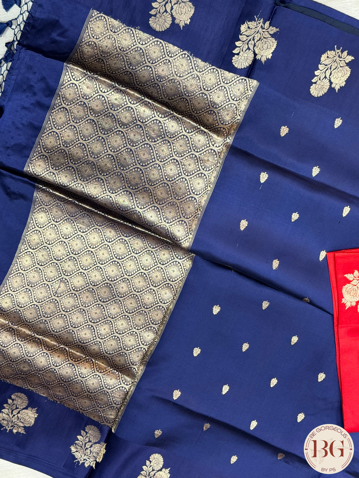 Banarasi silk saree silk mark certified - Blue