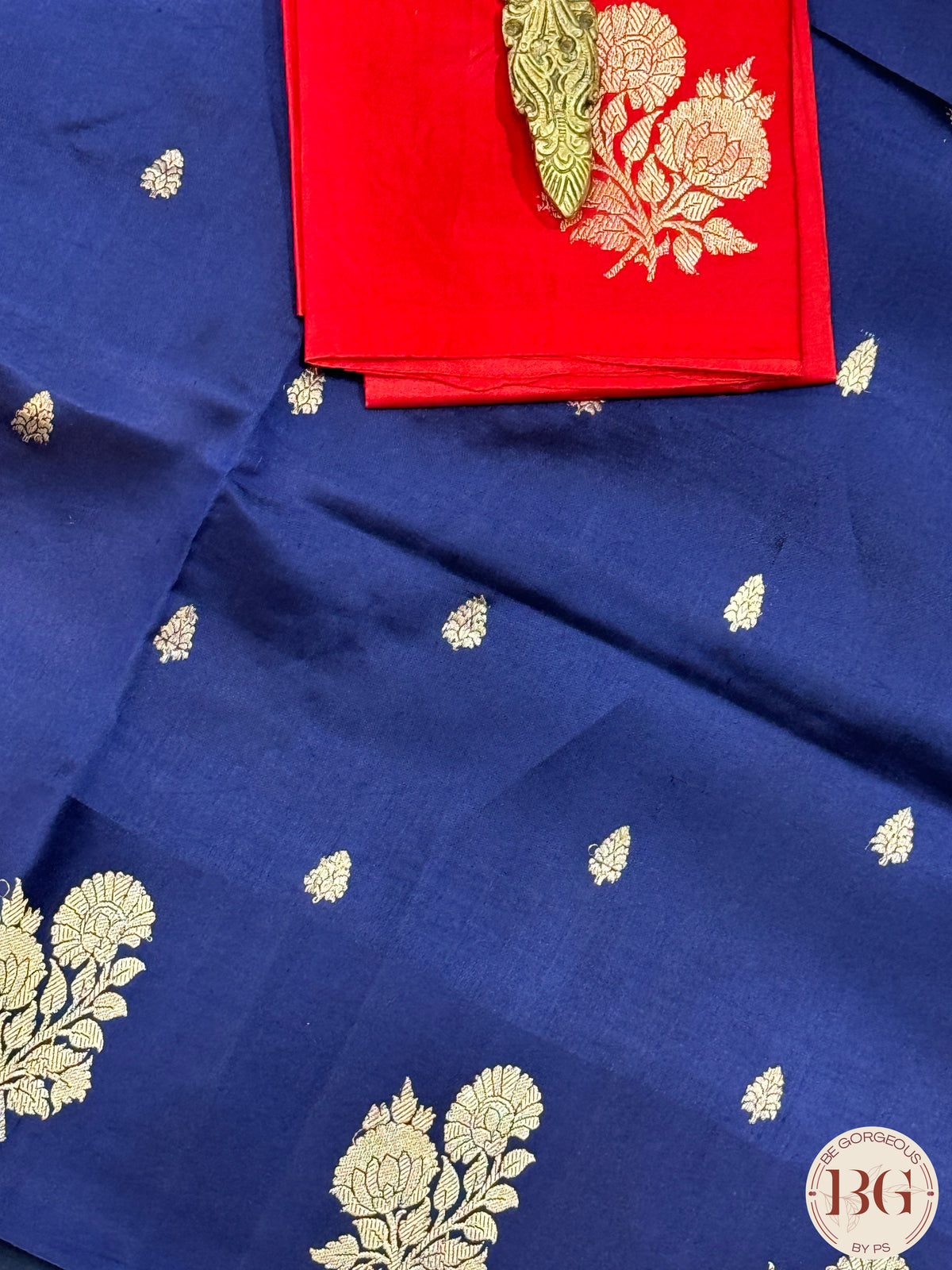 Banarasi silk saree silk mark certified - Blue