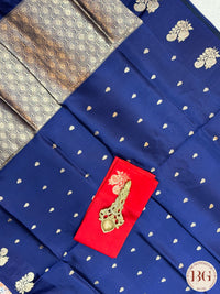 Banarasi silk saree silk mark certified - Blue