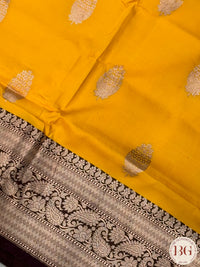 Banarasi Handloom Katan Silk Saree - Silk mark certfied - Yellow