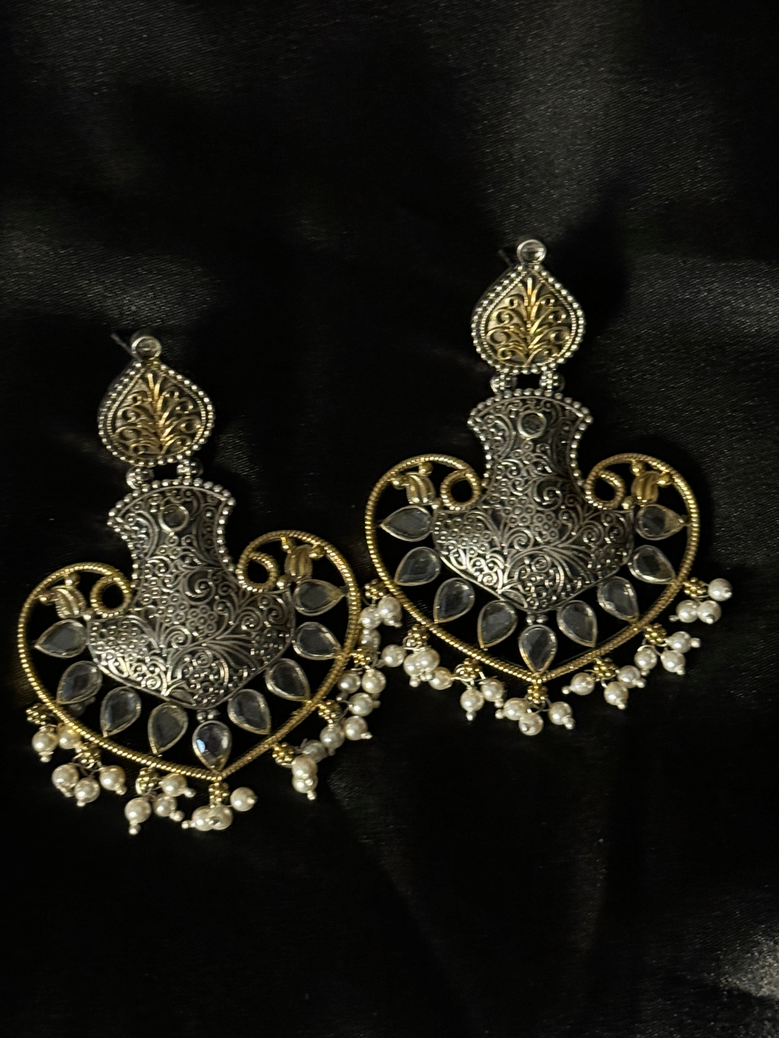 925 Silver Dual Tone Earring