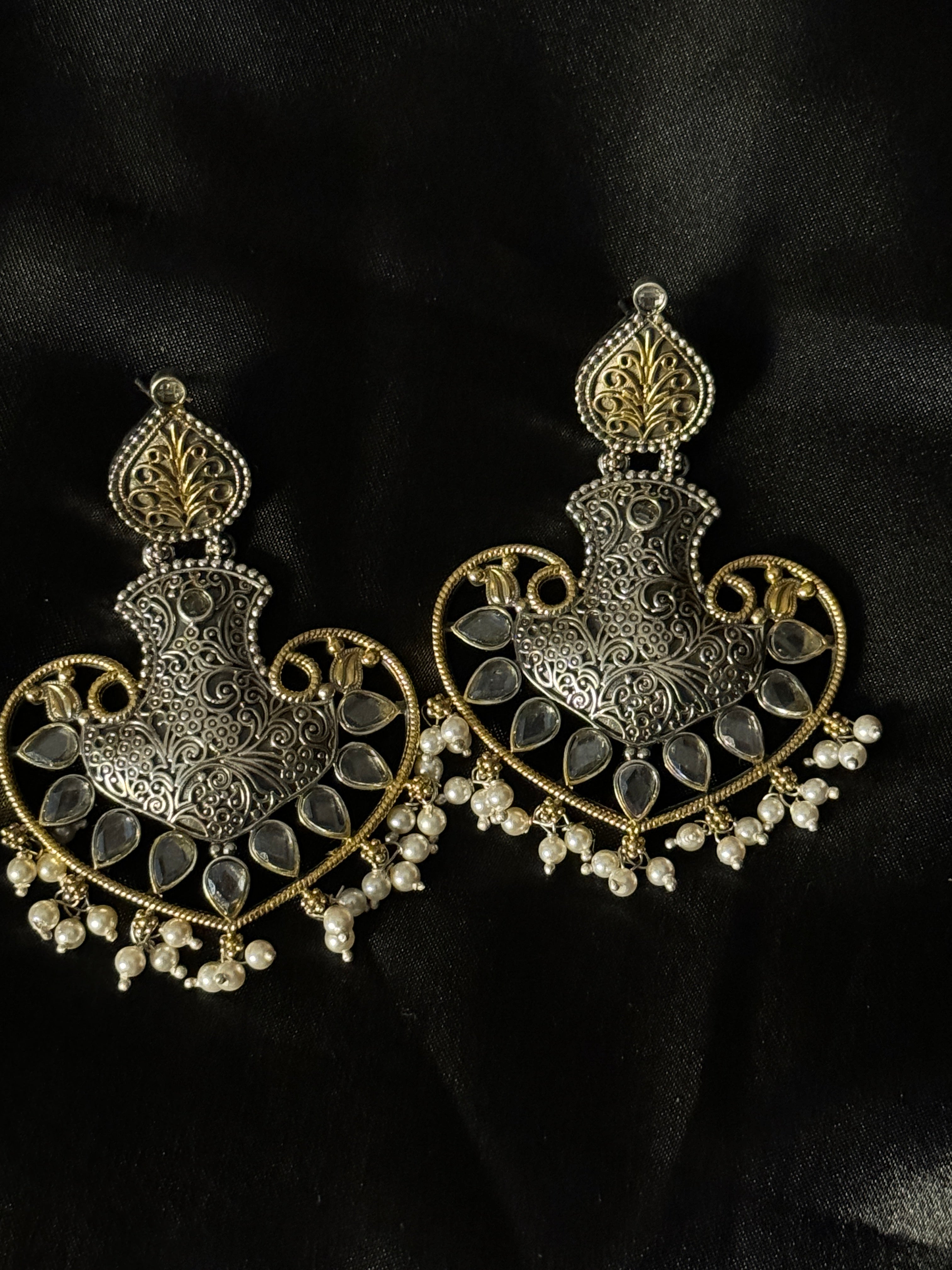 925 Silver Dual Tone Earring