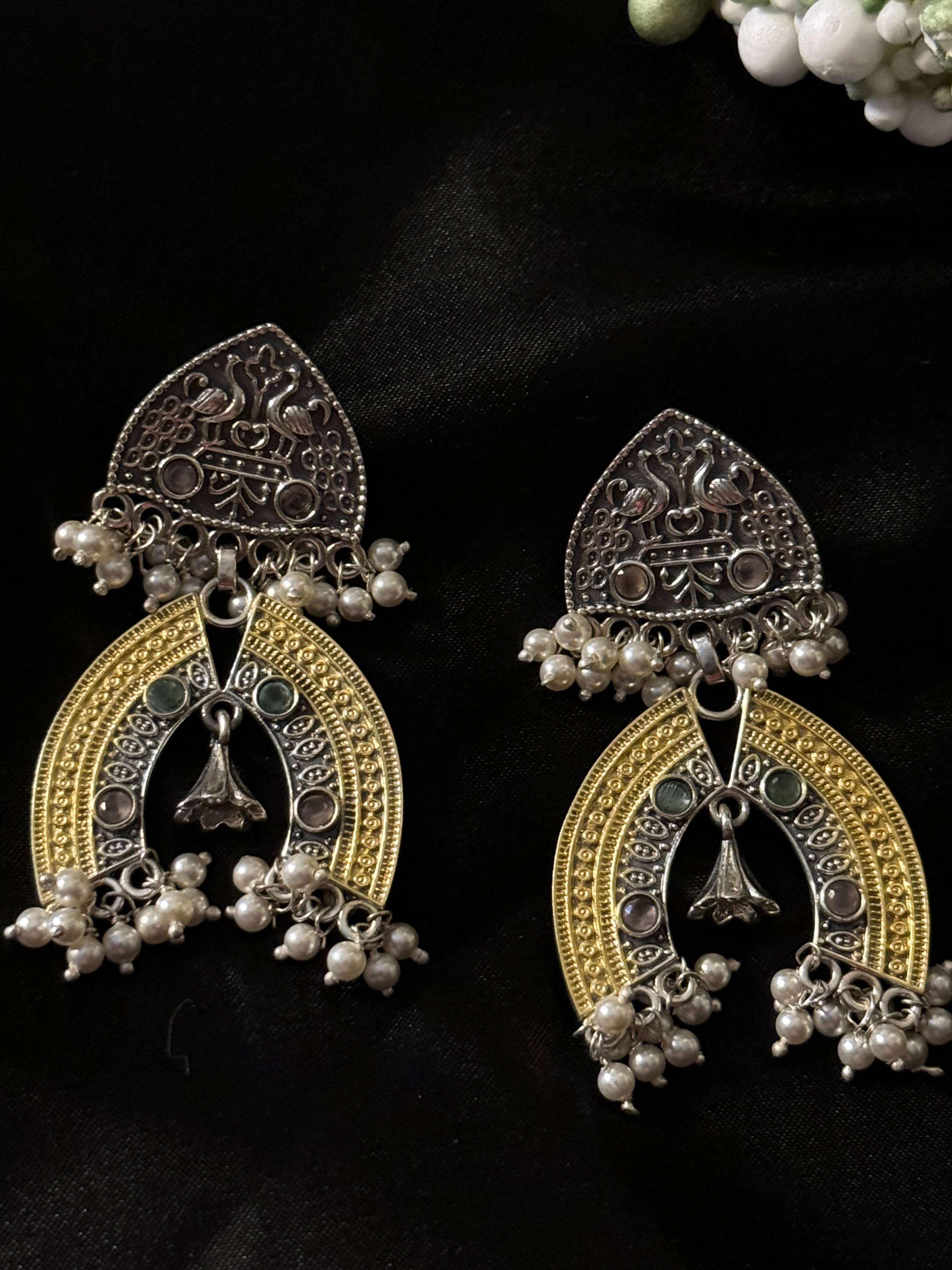 925 Silver Dual Tone Earring