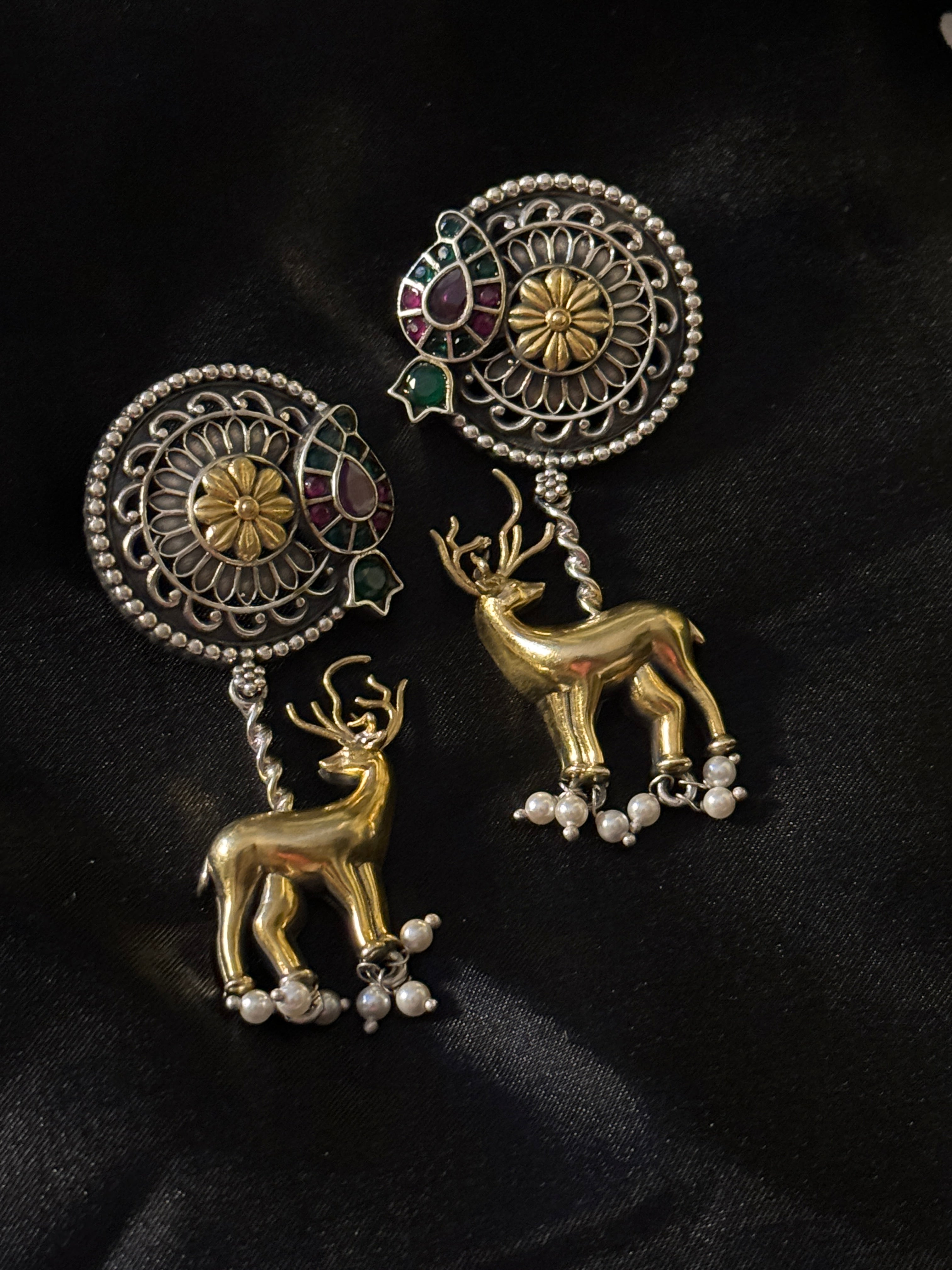 925 Silver Dual Tone Earring