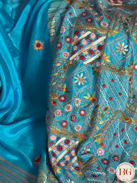 Mysore Silk Saree with lambani work - Light Blue