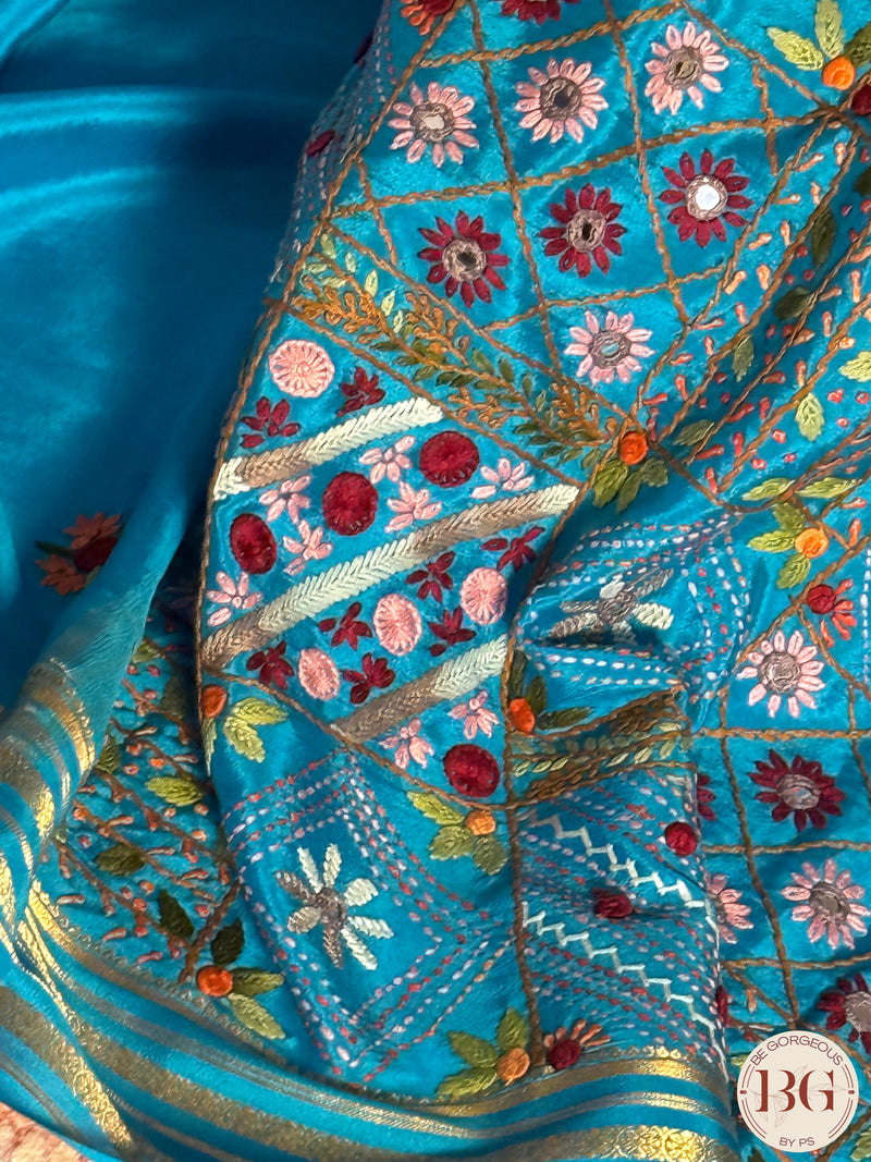 Mysore Silk Saree with lambani work - Light Blue