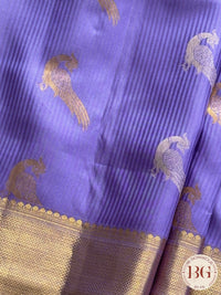 Kanjeevaram pure silk handloom saree with peacocks - purple