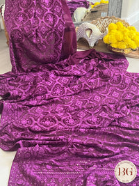 Chikankari on gerogette with sequin - Megenta Purple