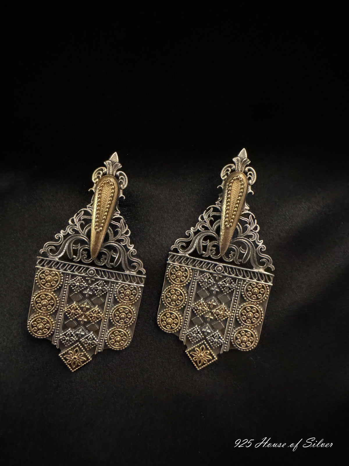 925 Silver Dual Tone Earring