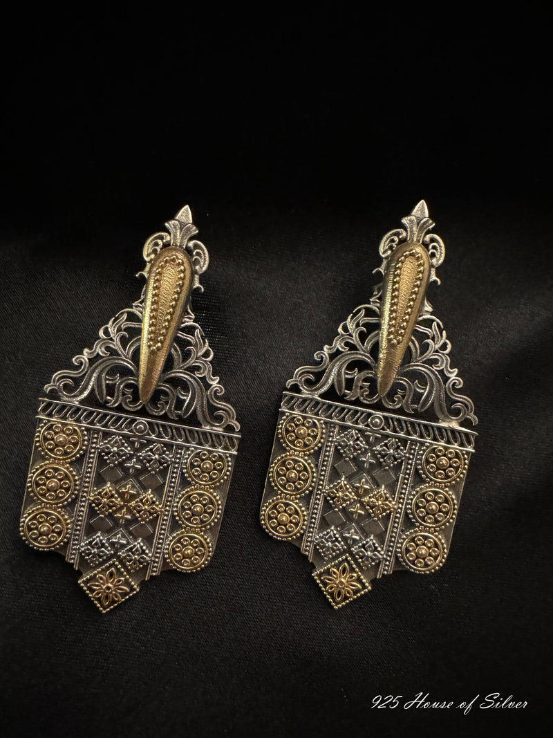 925 Silver Dual Tone Earring