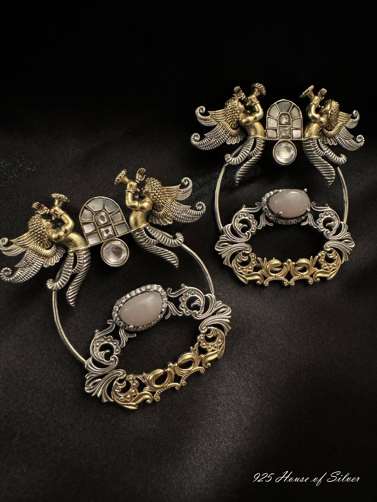 925 Silver Dual Tone Earring