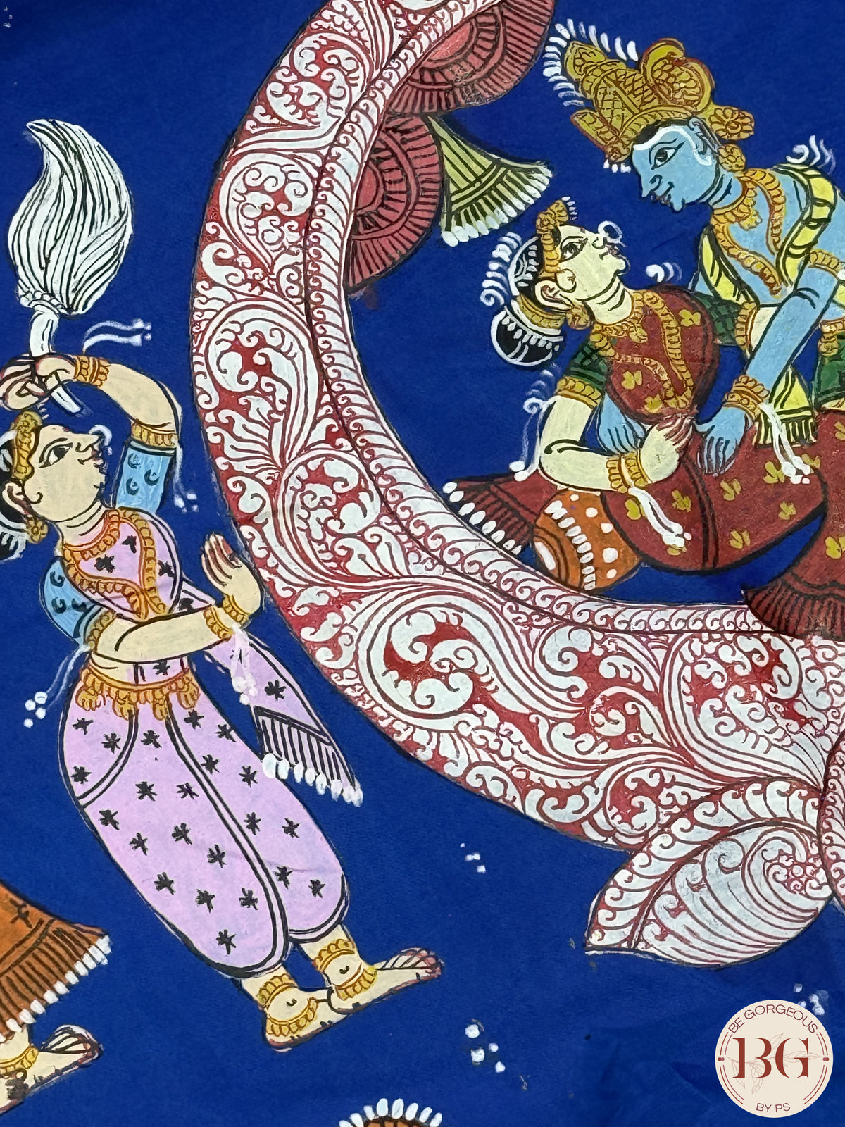 Pattachitra Pure silk handpainted saree - Blue