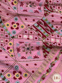 Mysore Silk Saree with lambani work - Pink