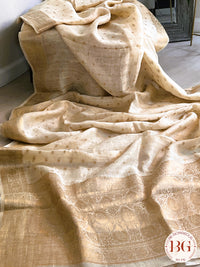 Banarasi Khaddi Tussar Saree with weaving