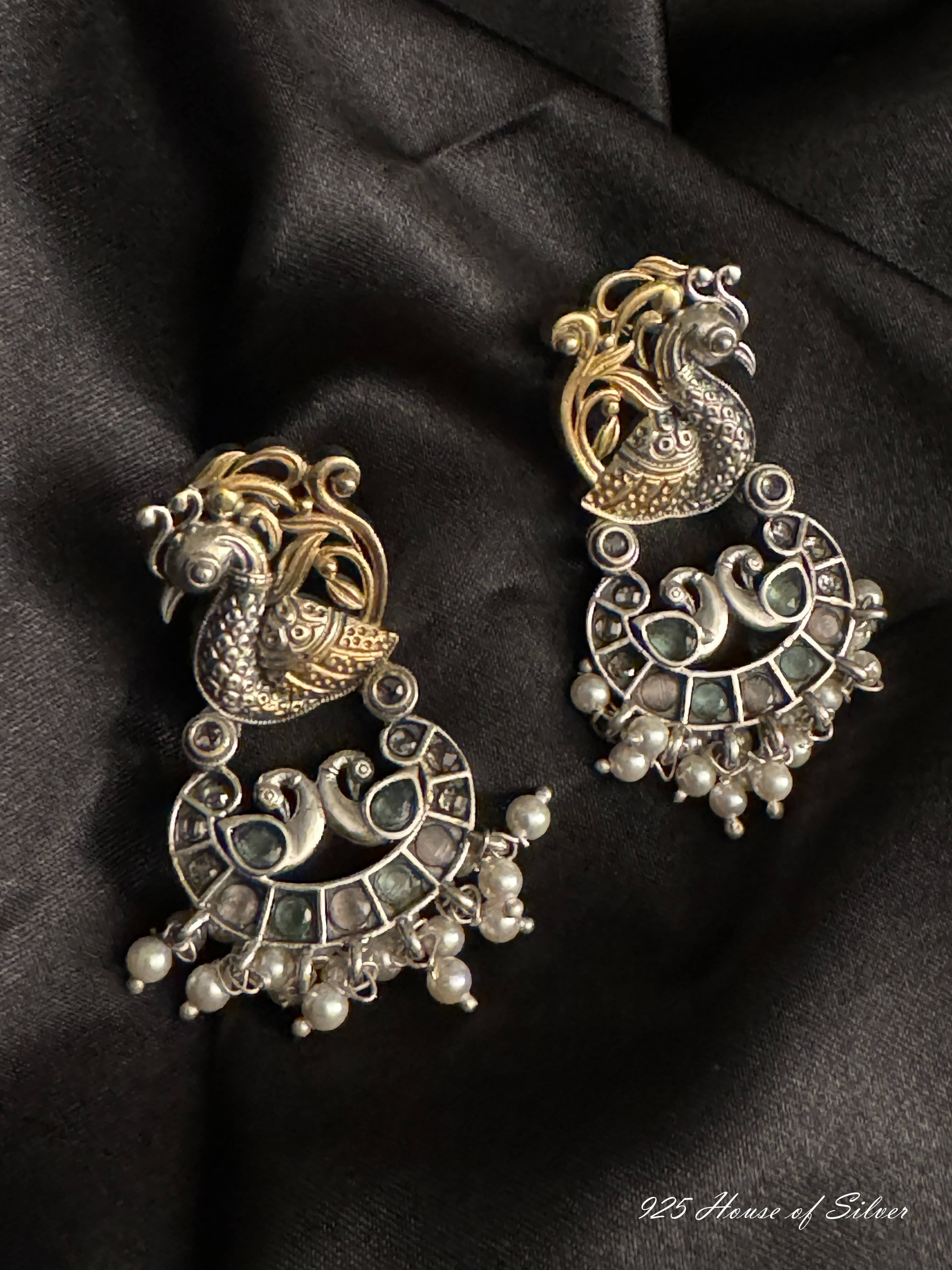 925 Silver Dual Tone Earring