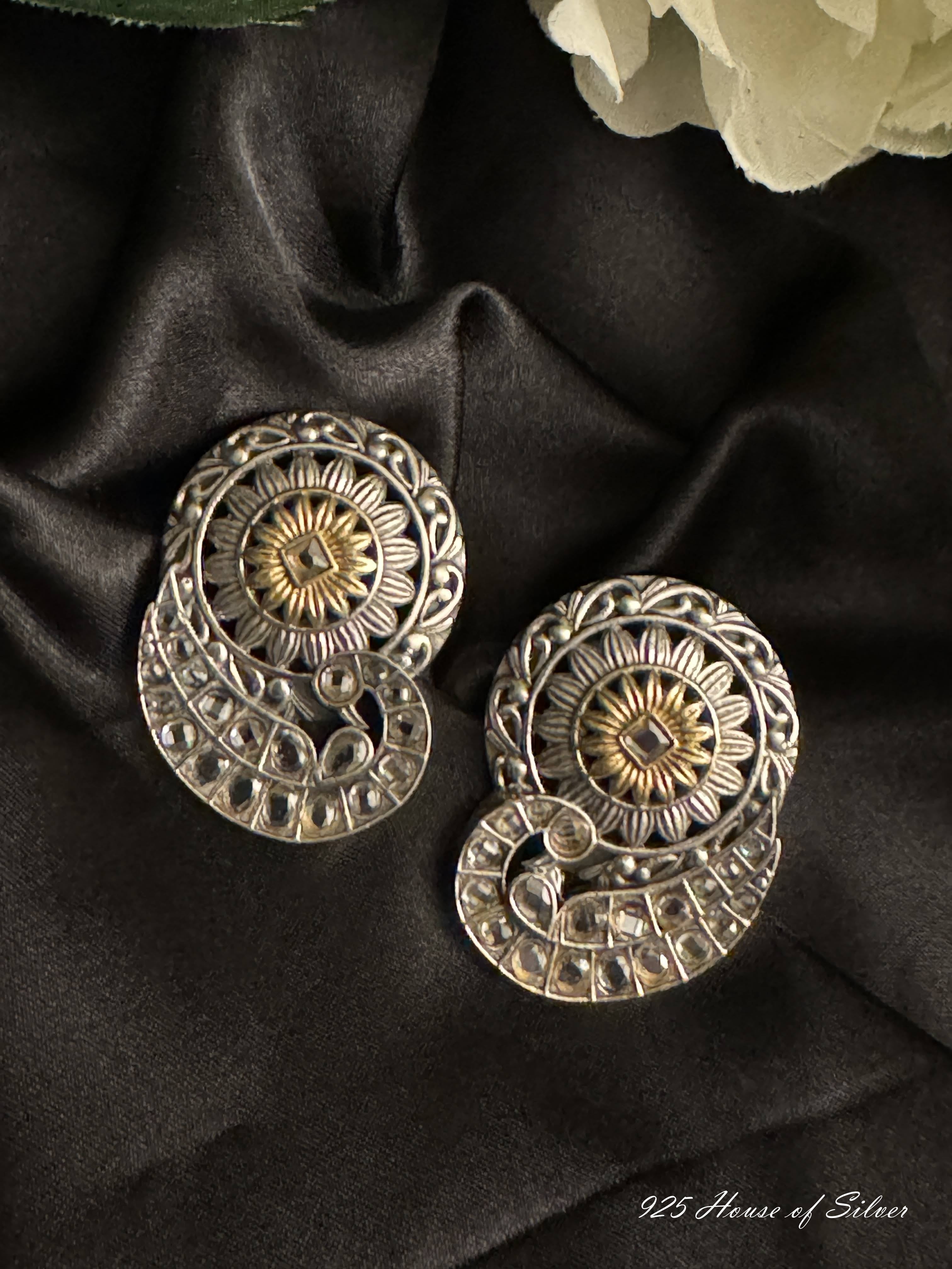 925 Silver Dual Tone Earring