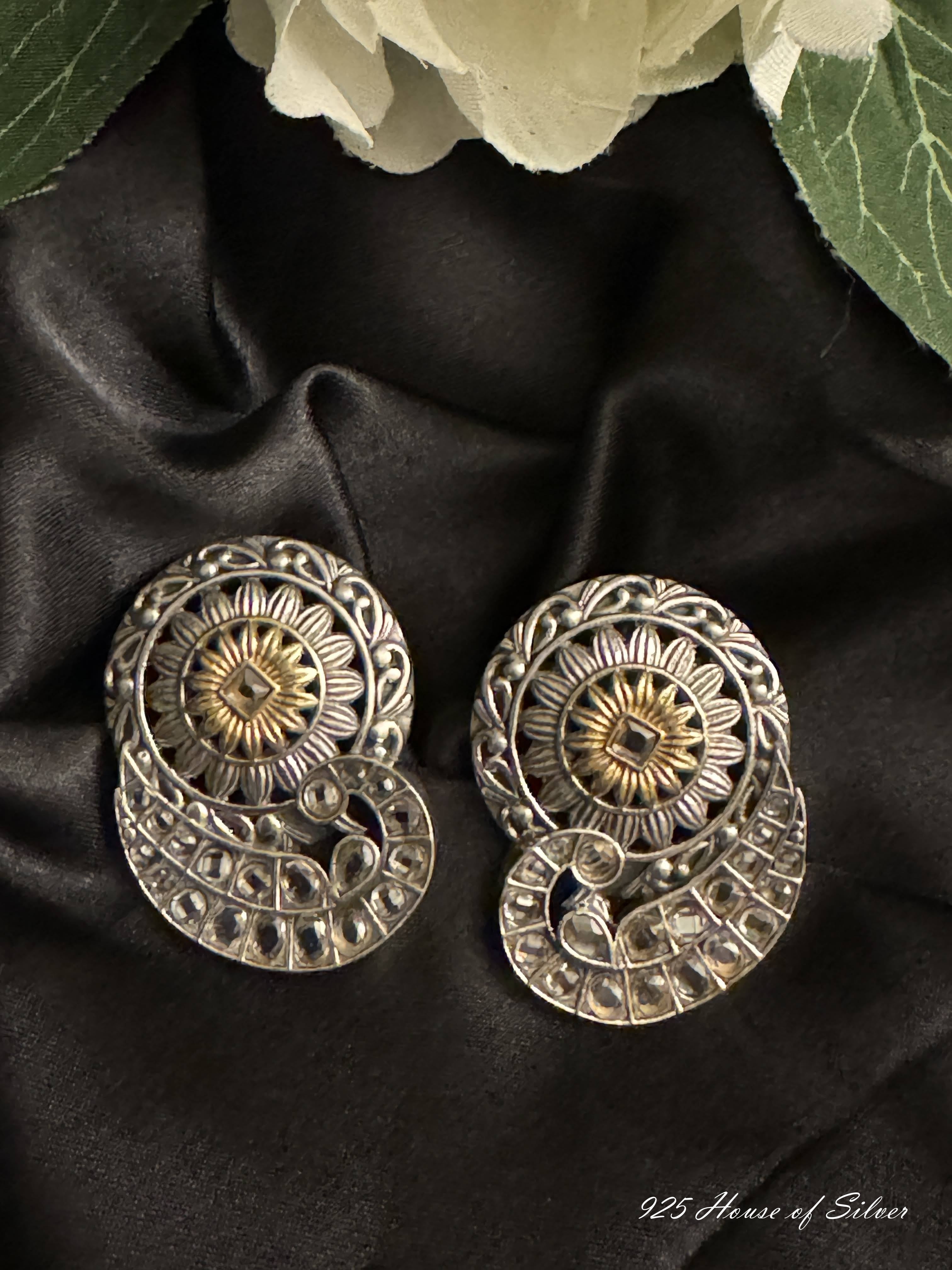 925 Silver Dual Tone Earring