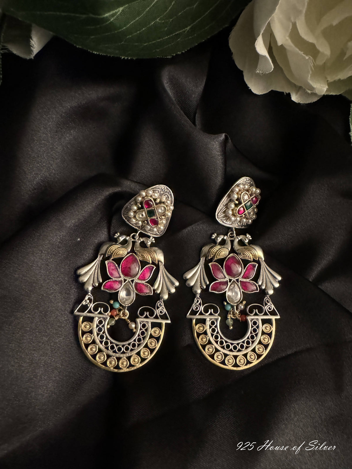 925 Silver Dual Tone Earring