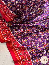 Gajji Silk saree with tissue pallu and patola print saree color - purple