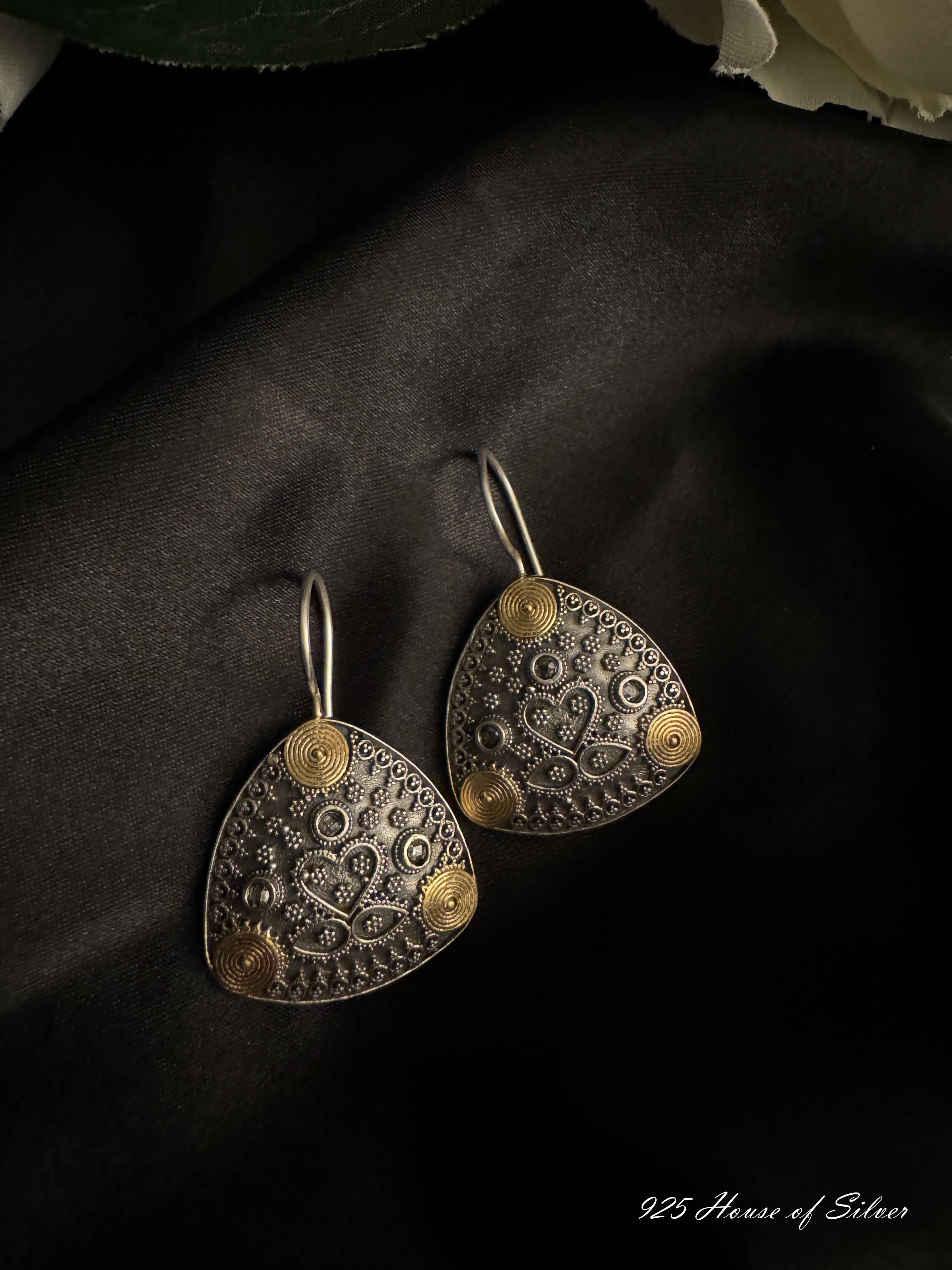 925 Silver Dual Tone Earring