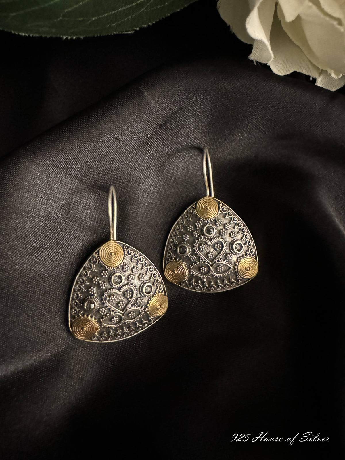 925 Silver Dual Tone Earring