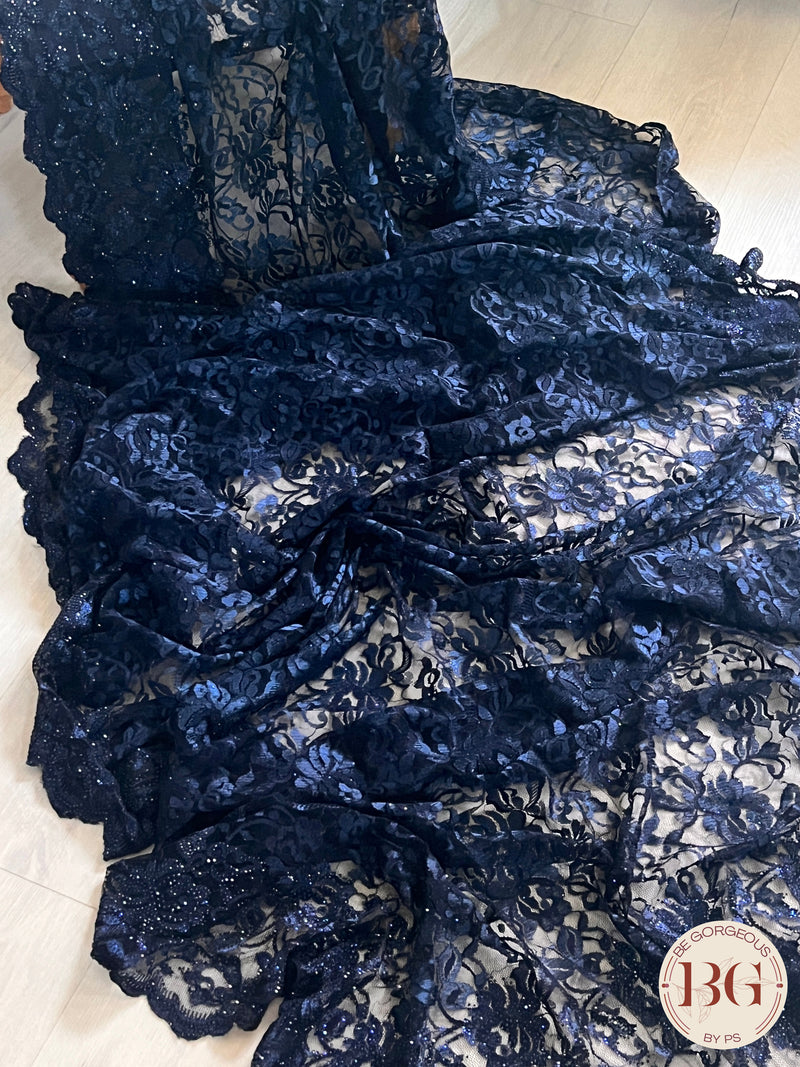 Chantily Lace Saree - Blue