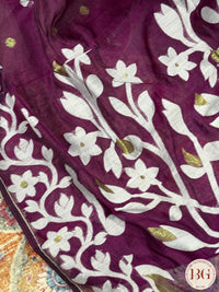 Jamdani Soft muslin saree - Purple