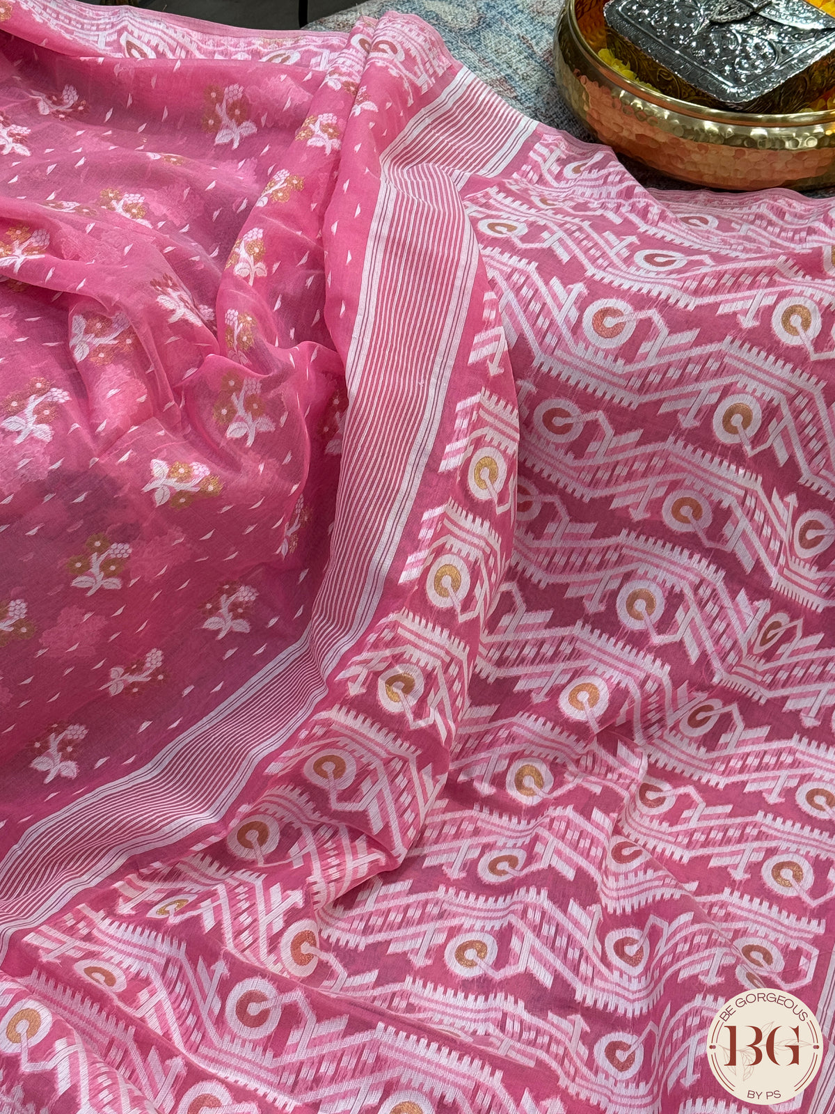 Jamdani soft muslin - pink