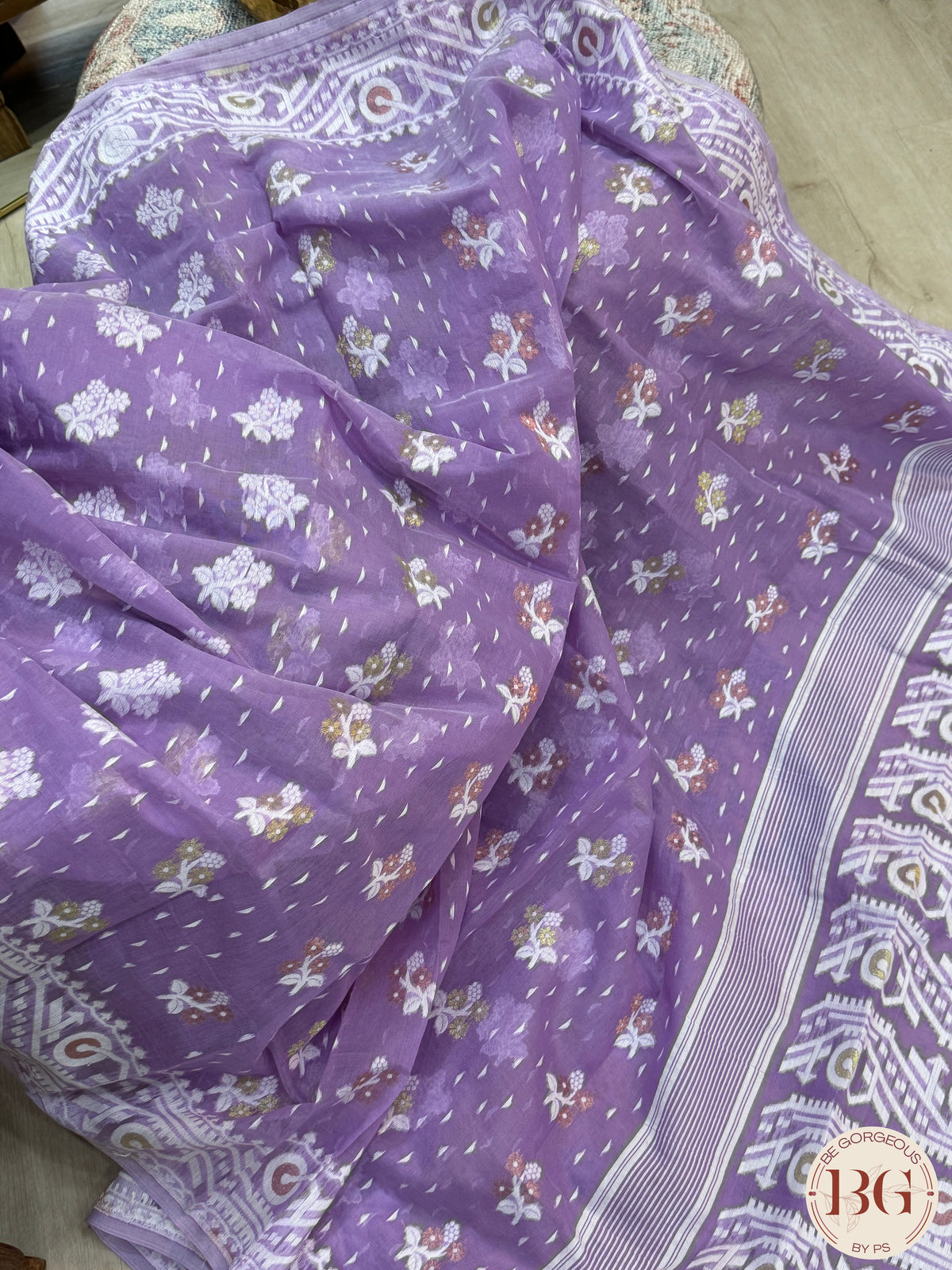 Jamdani soft muslin - light purple