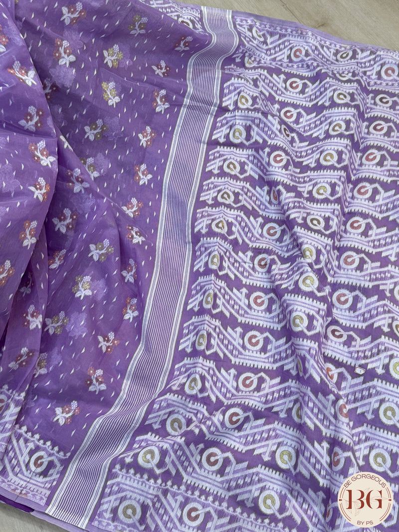 Jamdani soft muslin - light purple