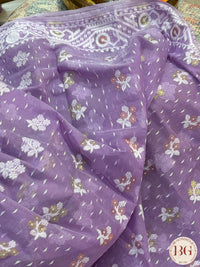 Jamdani soft muslin - light purple