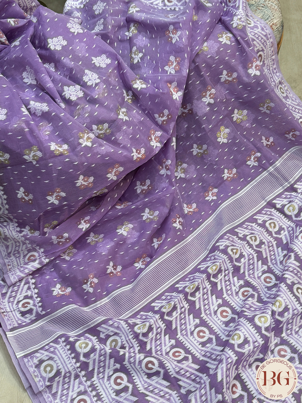 Jamdani soft muslin - light purple