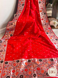 Soft silk Paithani inspired Saree saree color - red