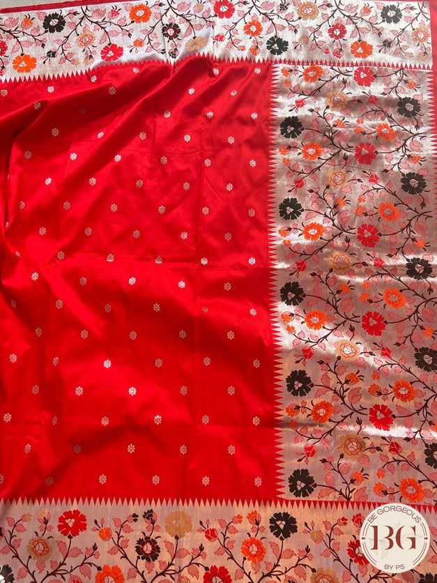 Soft silk Paithani inspired Saree saree color - red