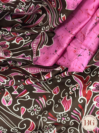 Bangalore Silk hand batik saree, silk mark certified- pink