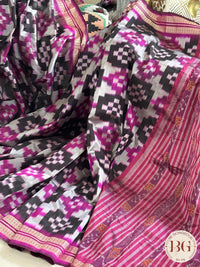 Sambalpuri pasapalli odisha handloom pure silk saree - black pink