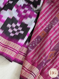 Sambalpuri pasapalli odisha handloom pure silk saree - black pink