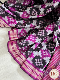 Sambalpuri pasapalli odisha handloom pure silk saree - black pink