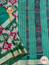 Sambalpuri pasapalli odisha handloom pure silk saree - red green