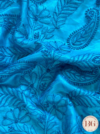 Chikankari on Silk - Blue