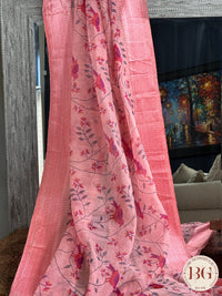 Organic Vegan Tulsi saree - Pink