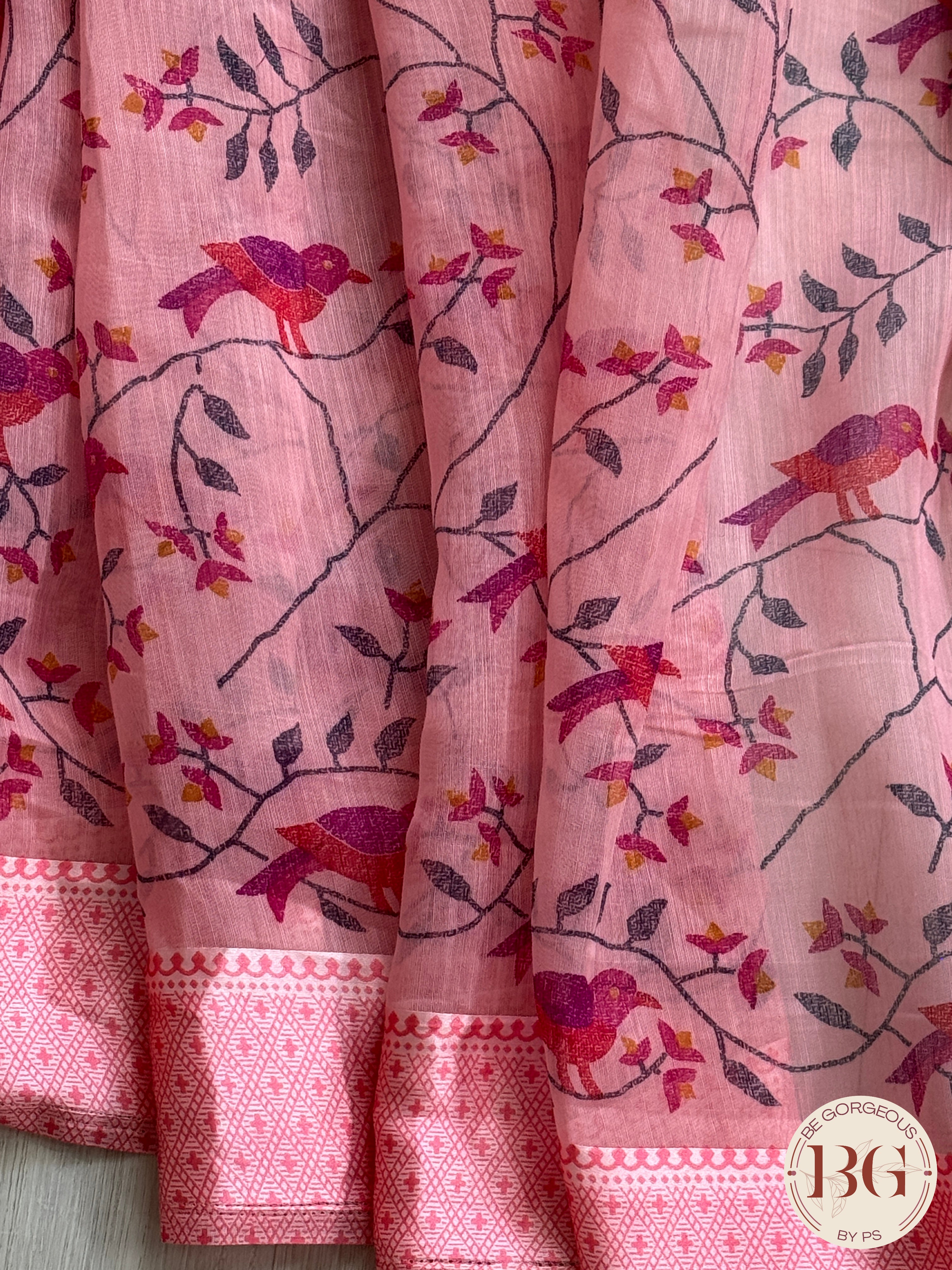 Organic Vegan Tulsi saree - Pink