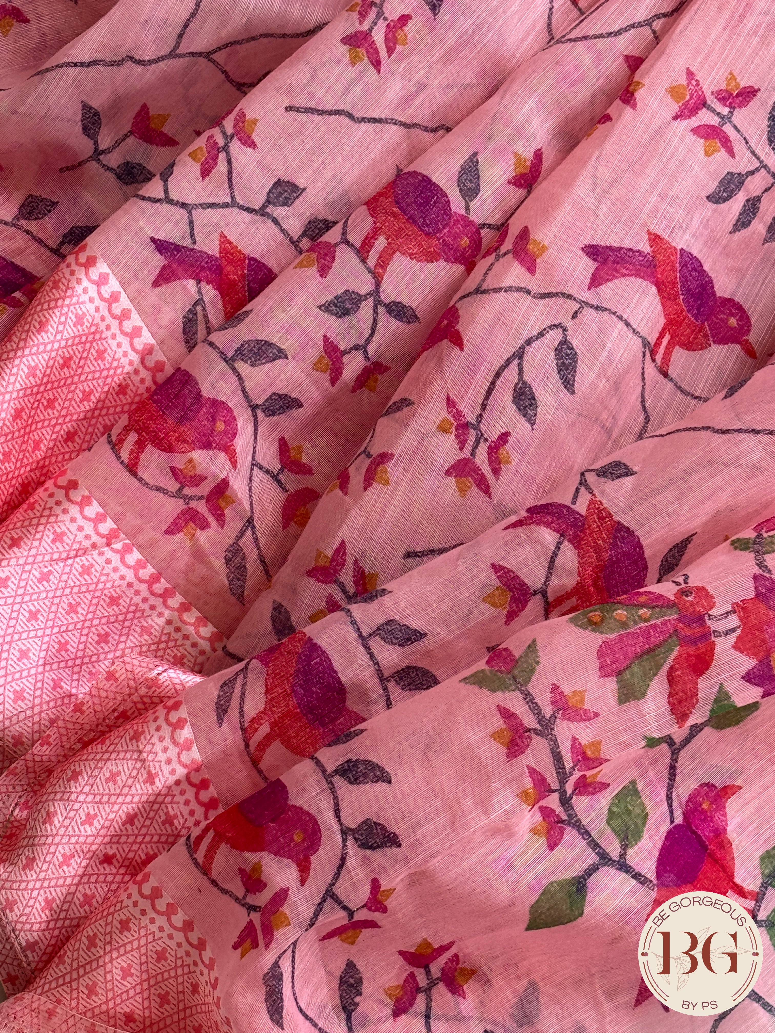 Organic Vegan Tulsi saree - Pink