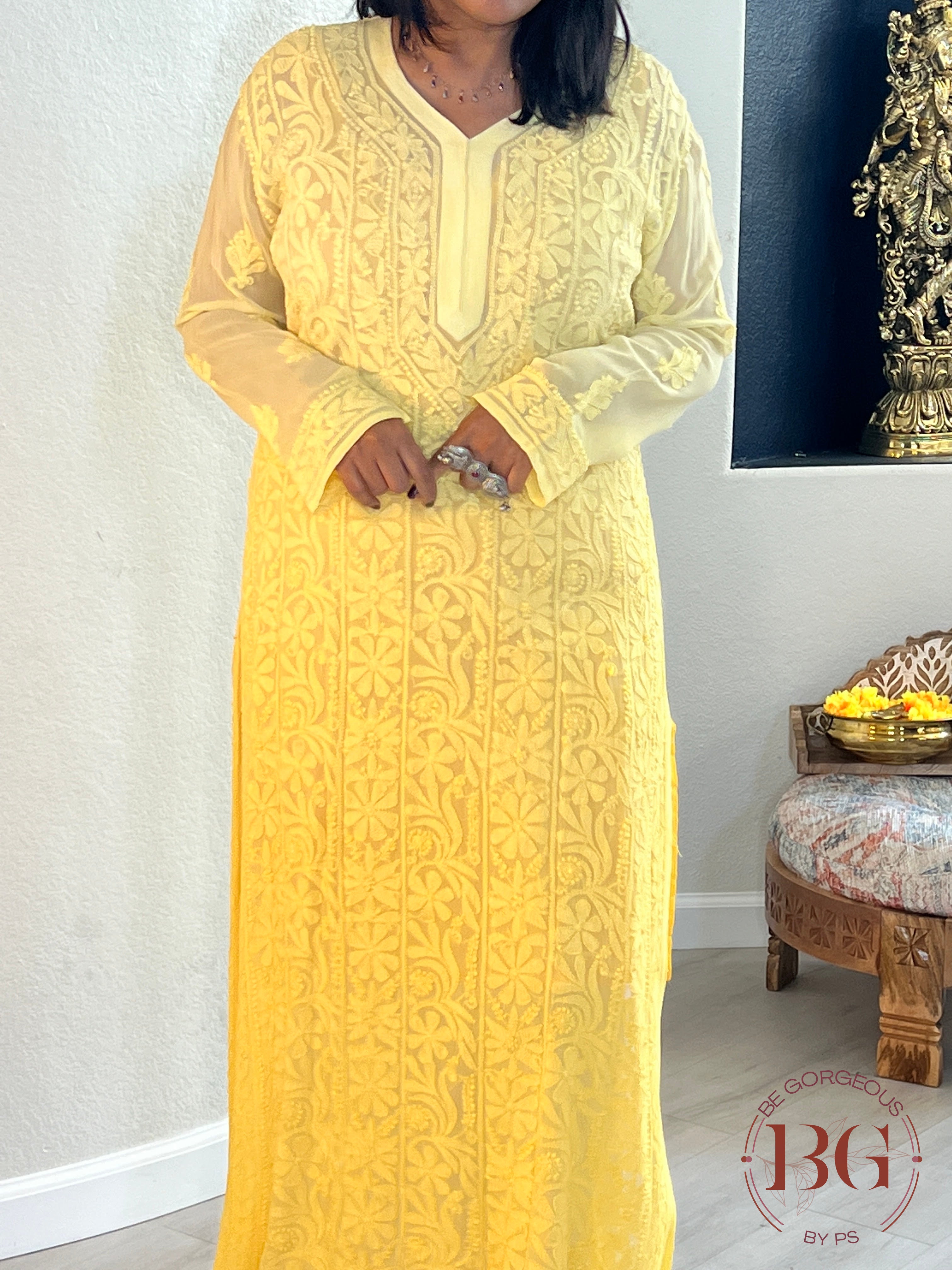 CHIFFON PURE GEORGETTE SHADED(44) YELLOW