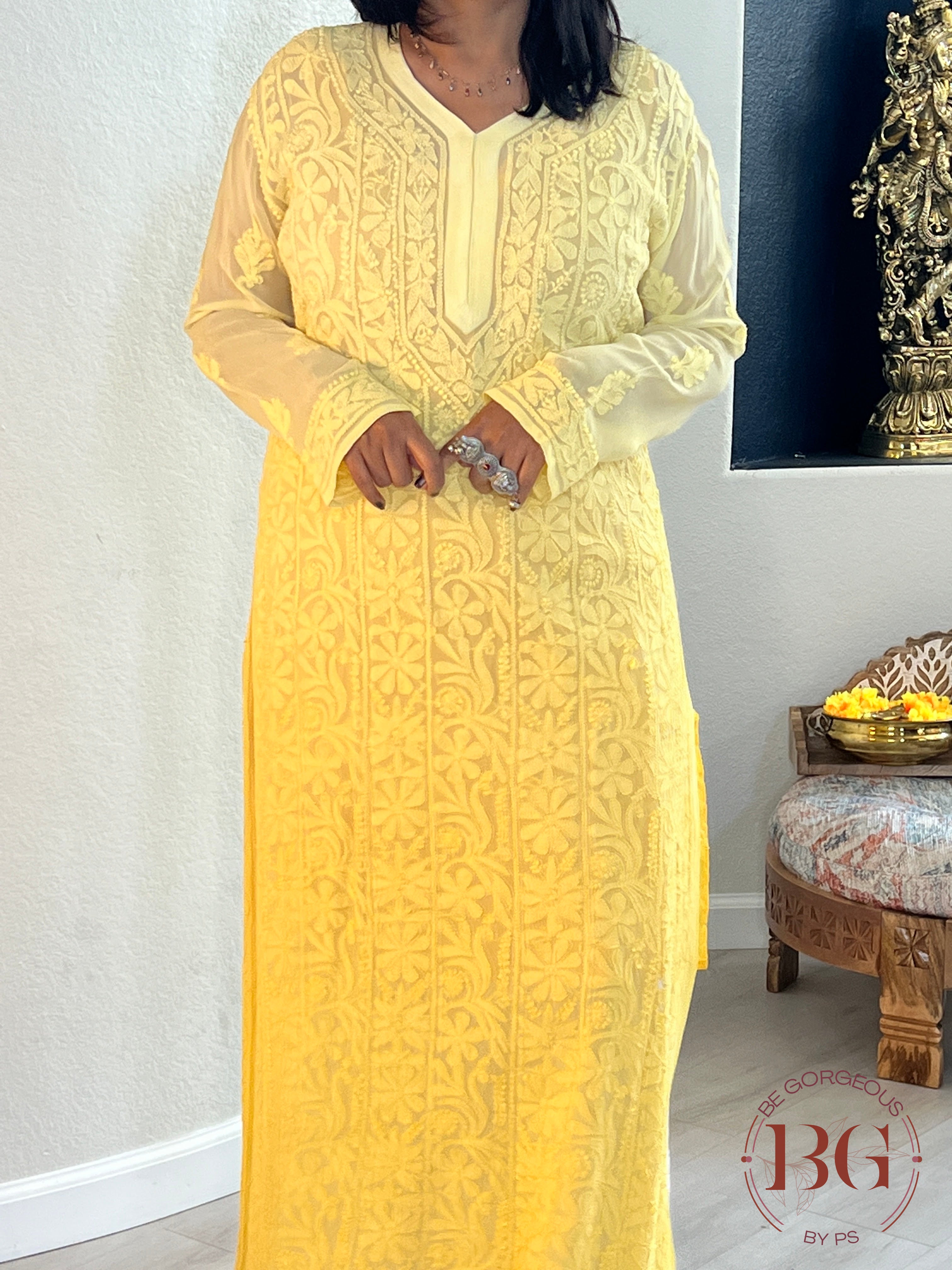 CHIFFON PURE GEORGETTE SHADED(44) YELLOW