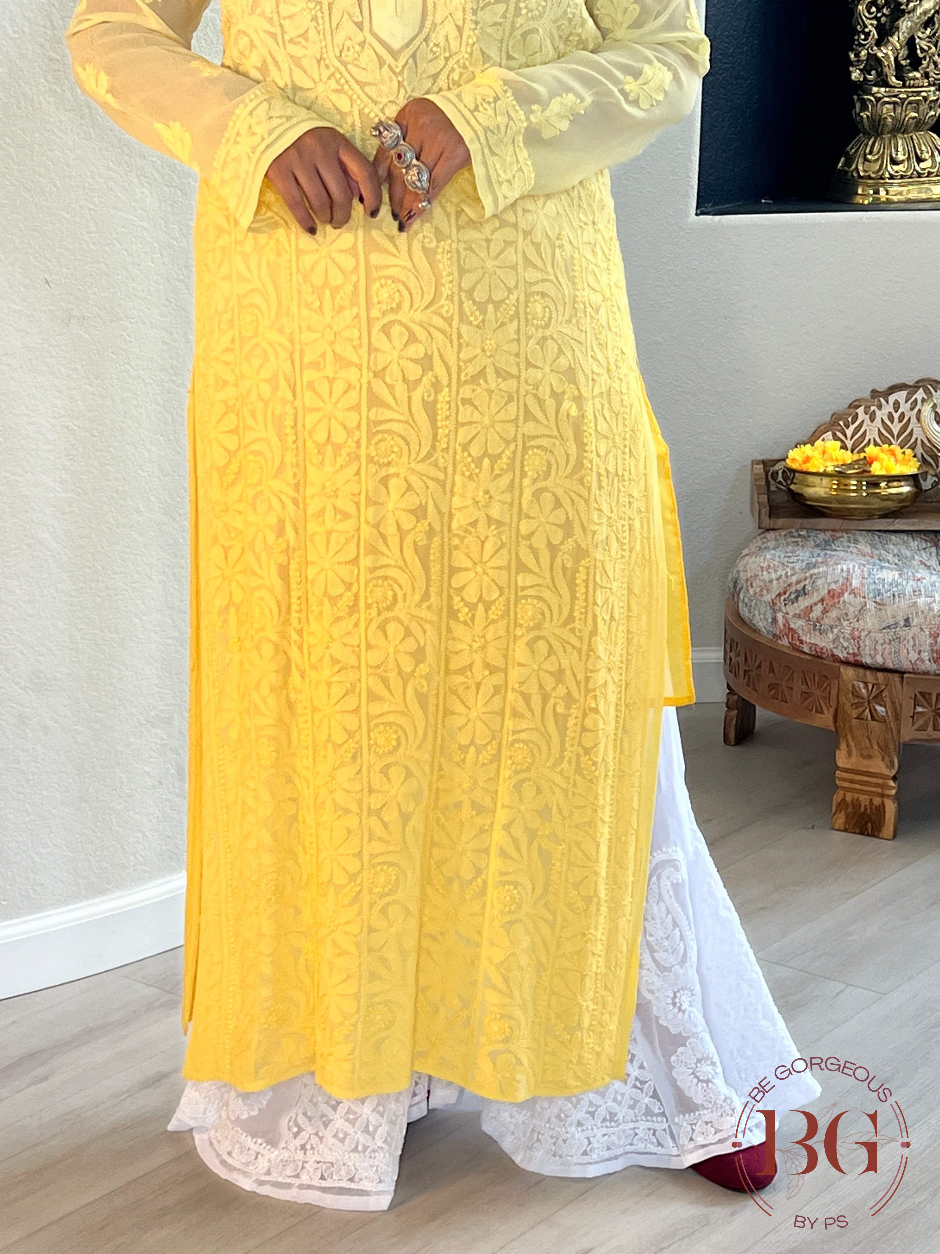 CHIFFON PURE GEORGETTE SHADED(44) YELLOW