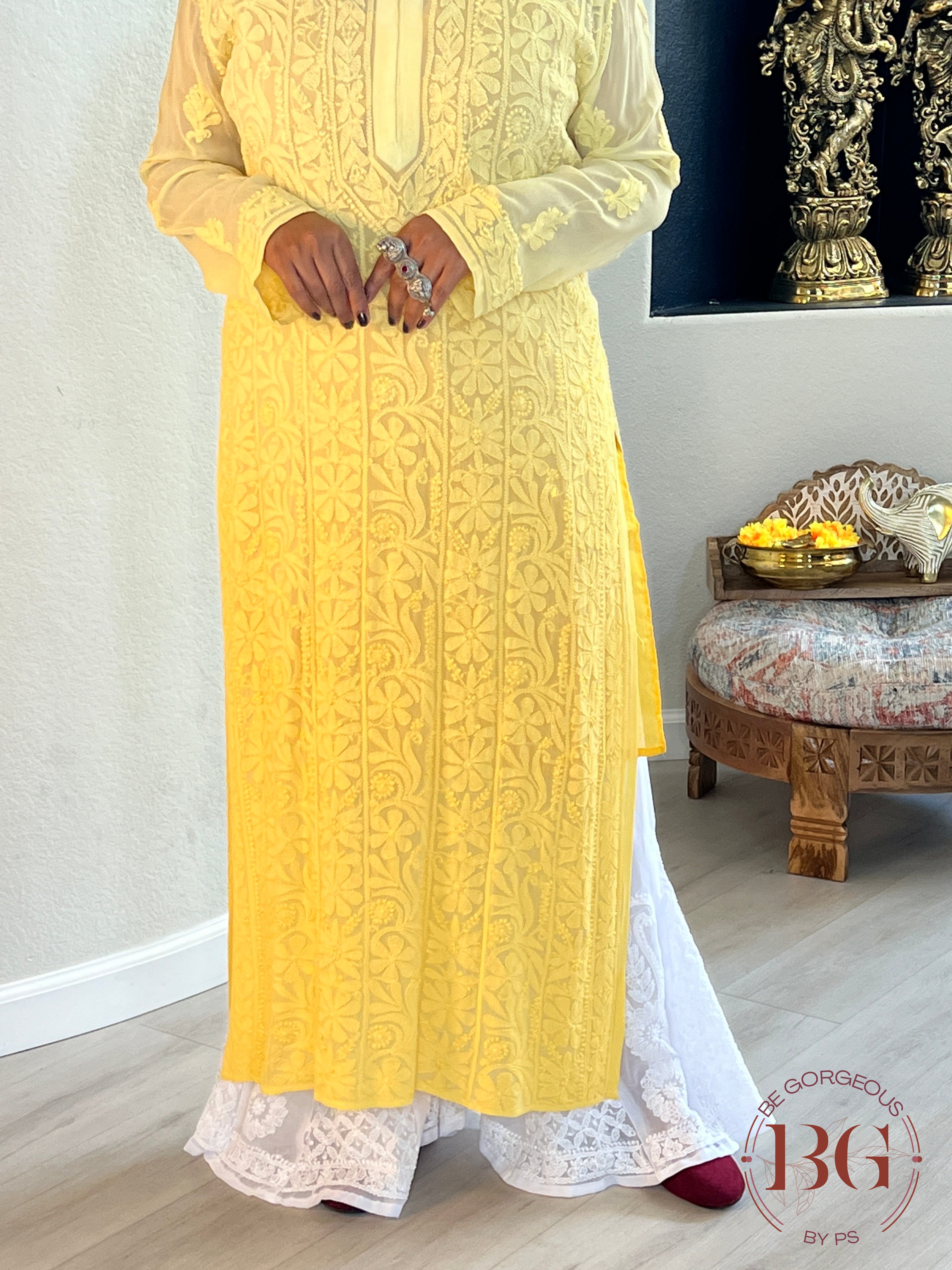 CHIFFON PURE GEORGETTE SHADED(44) YELLOW