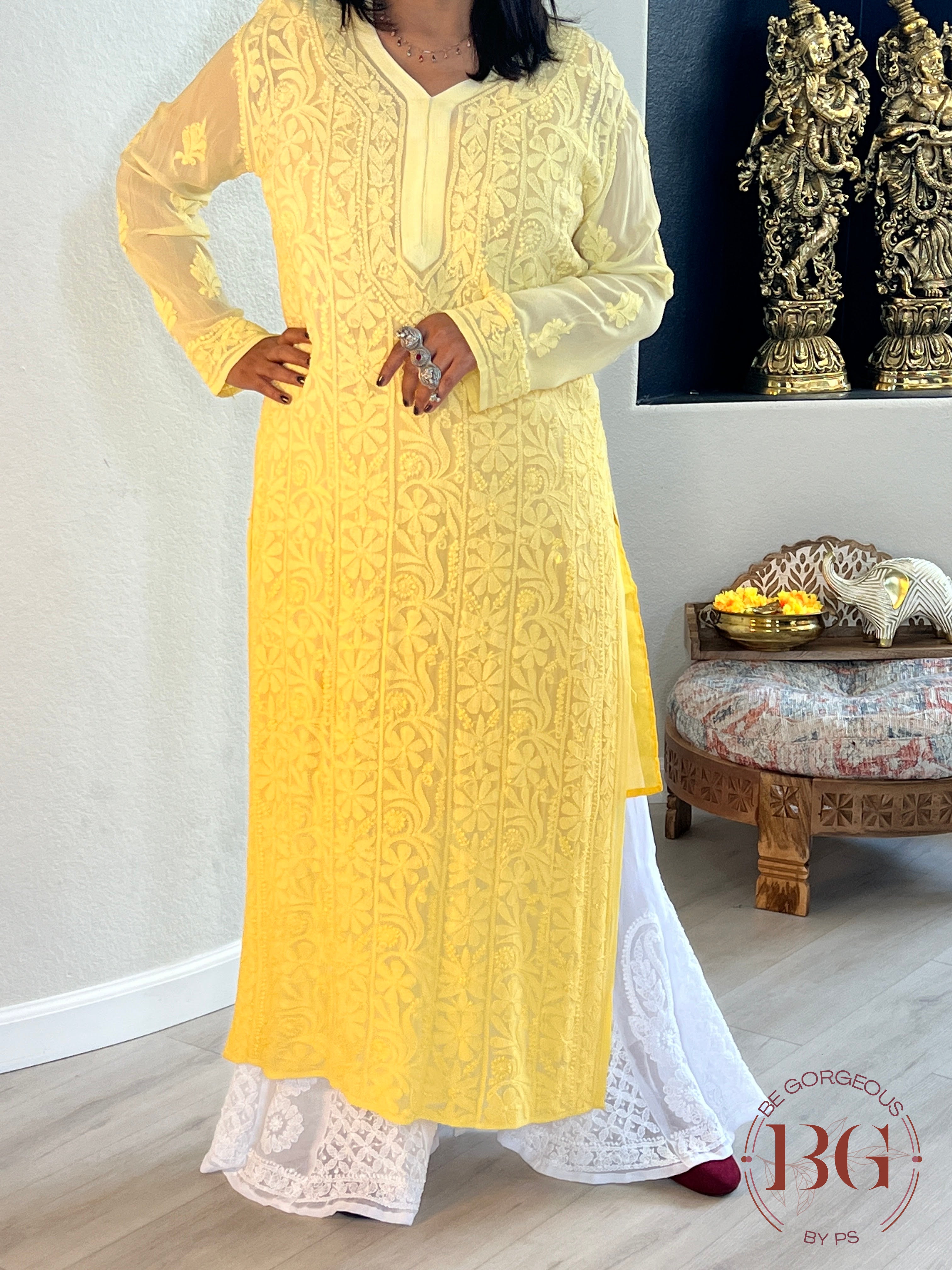 CHIFFON PURE GEORGETTE SHADED(44) YELLOW