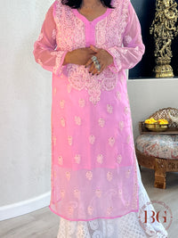 Chiffon Resham Butta Mukesh(42) Baby Pink CH-CHI-RES-PU355