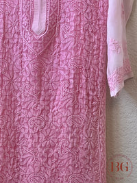 Chiffon Resham Jaal Kurti(40) Baby Pink CH-CHI-RES-BA340